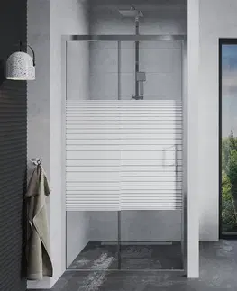 Sprchovacie kúty MEXEN - Apia posuvné sprchové dvere 145, pruhy, chróm 845-145-000-01-20