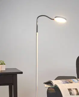 Stojacie lampy Lindby Stojaca LED lampa s labutím krkom Milow