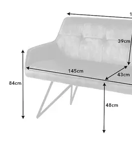 Lavice do jedálne LuxD Dizajnová lavica Natasha 156 cm tmavosivý zamat