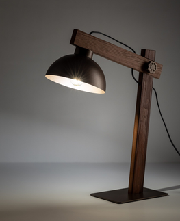 Stolové lampy Stolná lampa TK 5788 OSLO hnedá tmavé drevo