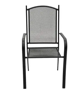 Záhradné stoličky a kreslá DEOKORK Kovové kreslo NANCY (čierne)