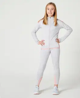 nohavice Detská súprava S500 priedušná syntetická melírovaná svetlosivo-ružová
