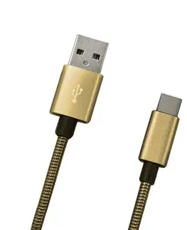 USB káble MobilNET Dátový a nabíjací kábel USBUSB-C, 2A, 1m, zlatý KAB-0097-USB-TYPEC