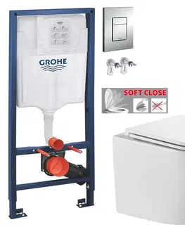 Záchody Rapid SL pre závesné WC 38528SET s chrómovou doskou + WC INVENA LIMNOS WITH SOFT  se sedlem RIMLESS 38772001 LI1