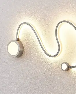 Nástenné svietidlá Lindby Lindby Rion nástenné LED svietidlo, nikel