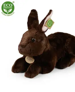 Plyšové hračky RAPPA - Plyšový králik hnedý ležiaci 36 cm ECO-FRIENDLY