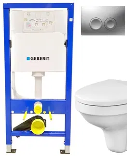 Kúpeľňa GEBERIT DuofixBasic s matným tlačidlom DELTA21 + WC CERSANIT DELFI + SEDADLO 458.103.00.1 21MA DE1