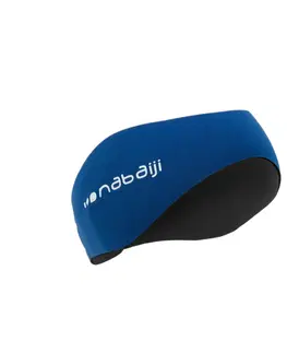 aqua fitness Plavecká neoprénová čelenka obojstranná, veľkosť L modro-čierna