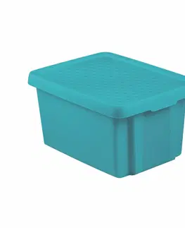 Úložné boxy Curver Úložný box ESSENTIALS 16l s víkem modrý 