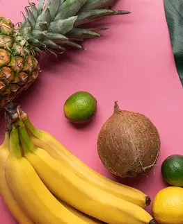 Tapety jedlá a nápoje Fototapeta zmes tropického ovocia