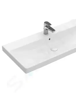 Kúpeľňa VILLEROY & BOCH - Avento Umývadlo nábytkové, 1000x470 mm, s prepadom, otvor na batériu, CeramicPlus, alpská biela 4156A5R1