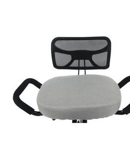 Jedálenské stoličky KONDELA Rufus ergonomická kľakačka na kolieskach sivohnedá (taupe) / čierna