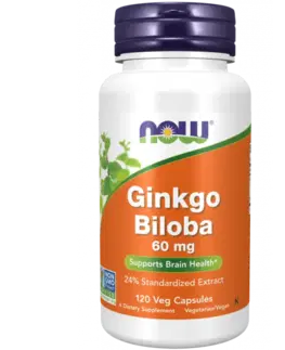 Nootropiká a mozog NOW Foods Ginkgo Biloba 60 mg 120 kaps.