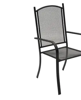 Záhradné stoličky a kreslá DEOKORK Kovové kreslo NANCY (čierne)