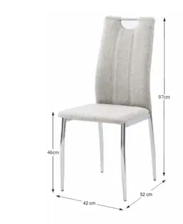 Jedálenské stoličky KONDELA Oliva New jedálenská stolička béžový melír / chróm