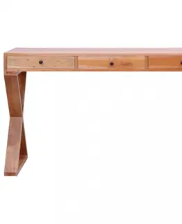 Pracovné stoly Písací stôl masívne mahagónové drevo Dekorhome Hnedá
