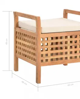 Lavice a stoličky Úložná lavice orechové drevo / látka Dekorhome 93 cm