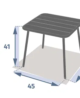 Stolčeky Hliníkový odkladací stolík CARMEN 45x45 cm (antracit)