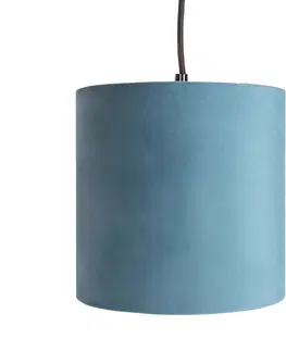 Zavesne lampy Závesná lampa s 5 farebnými zamatovými odtieňmi 20 cm - Cava
