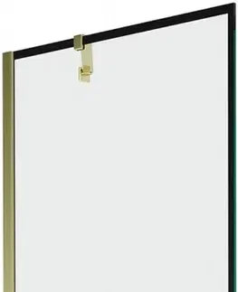 Sprchové dvere MEXEN/S - Next vaňová zástena FIX 70 x 150 cm, čierna dekor, zlatá 895-070-000-00-70-50
