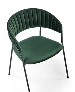 Jedálenské stoličky HALMAR K426 jedálenská stolička tmavozelená / čierna