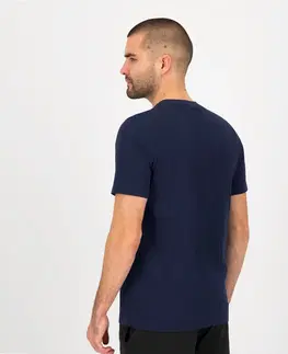 fitnes Bavlnené pánske tričko na fitnes s krátkym rukávom modré