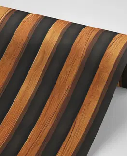 Tapety s imitáciou dreva Tapeta imitácia drevené lamely na čiernom podklade