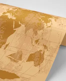 Tapety mapy Tapeta rustikálna mapa sveta