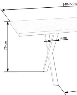 Jedálenské stoly Jedálenský stôl APEX masívny dub Halmar 120x78 cm