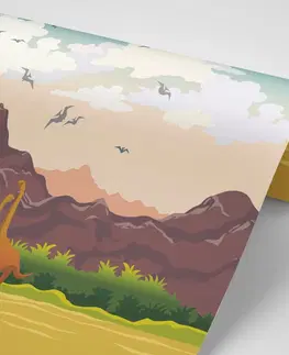 Detské tapety Tapeta zem dinosaurov