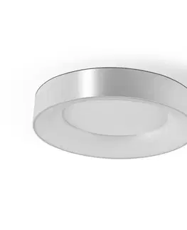 Stropné svietidlá EVN Stropné LED svietidlo Sauro, Ø 40 cm, strieborná