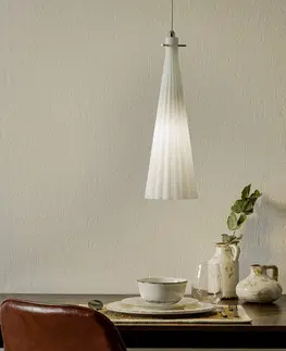 Závesné svietidlá Selène Závesná lampa Costa Rica zo skla, biela
