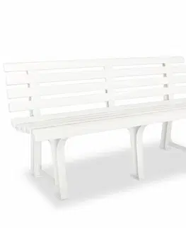 Záhradné lavice Plastová záhradná lavička Biela