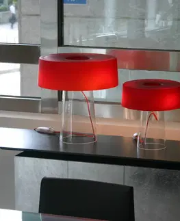 Stolové lampy Prandina Prandina Glam stolová lampa 36 cm číra/červená