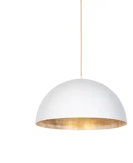 Zavesne lampy Industriálne závesné svietidlo biele so zlatom 50 cm - Magna Eco