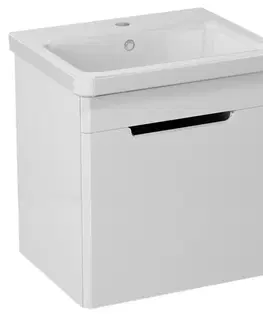 Kúpeľňa SAPHO - ELLA umývadlová skrinka 46,5x65x38,5cm s umývadlom CITY, 1x dvierka,ľavá, biela (70055) EL055-3030-01