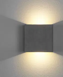 Nástenné svietidlá Lindby Yva nástenné LED svietidlo z betónu