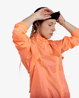 bundy a vesty Dámska cyklistická bunda do dažďa 100 korálová