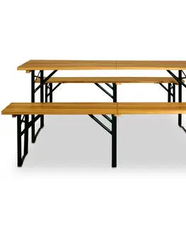 Záhradný pivný set - stôl a lavica Záhradný pivný set skladací D1552 Dekorhome