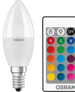 Žiarovky E14 Žiarovka LED OSRAM E14 RGB B35 4,9W s diaľkovým ovládaním