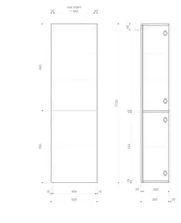Kúpeľňa SAPHO - ESPACE skrinka 50x172x32cm, 2x dvierka, ľavá/pravá, biela lesk ESC450-3030