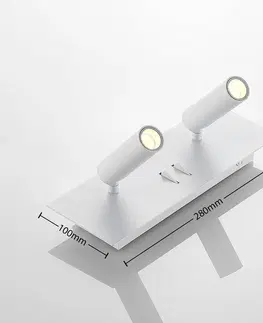 Nástenné svietidlá Lucande Lucande Magya nástenné LED svietidlo biele 4-pl.