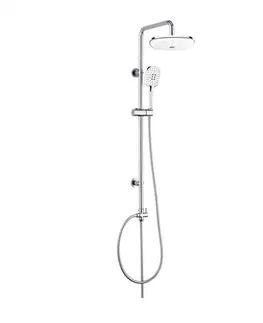 Kúpeľňové batérie MEREO MEREO - Sprchový set Sonáta s tyčou, hadicou, ručnou a hlavovou sprchou, biela CB60101SPA