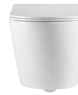 Záchody DEANTE Podstavný rám, pre závesné WC misy + SLIM tlačidlo bílé  + WC INVENA LIMNOS WITH SOFT  se sedlem RIMLESS CST_WC01 A51P LI1