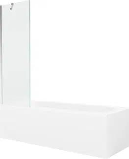 Sprchové dvere MEXEN/S - Vega obdĺžniková vaňa 150 x 70 cm s panelom + vaňová zástena 60 cm, transparent, chróm 550115070X9506000001