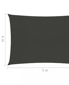 Stínící textilie Tieniaca plachta obdĺžniková HDPE 4 x 5 m Dekorhome Antracit