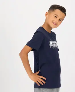 nohavice Detské tričko Puma námornícke modré s nápisom