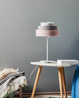 Stolové lampy Duolla Stolová lampa Pastell Trio ružová/sivá 50 cm