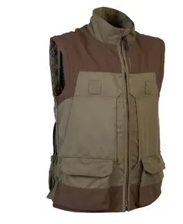bundy a vesty Priedušná poľovnícka bunda s odnímateľnými rukávmi 900 zeleno-hnedá