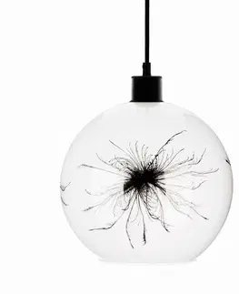 Závesné svietidlá Euluna Závesná lampa Ball púpavový dekór na boku Ø 25 cm
